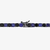 Mens Sapphire Sterling Silver 20 Inch Tennis Necklace