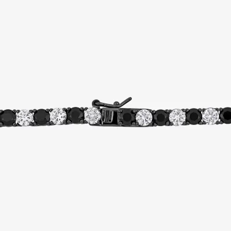 Mens Lab Created & White Sapphire Sterling Silver Tennis Necklaces