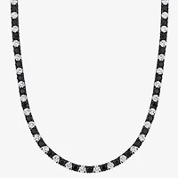 Mens Lab Created & White Sapphire Sterling Silver Tennis Necklaces