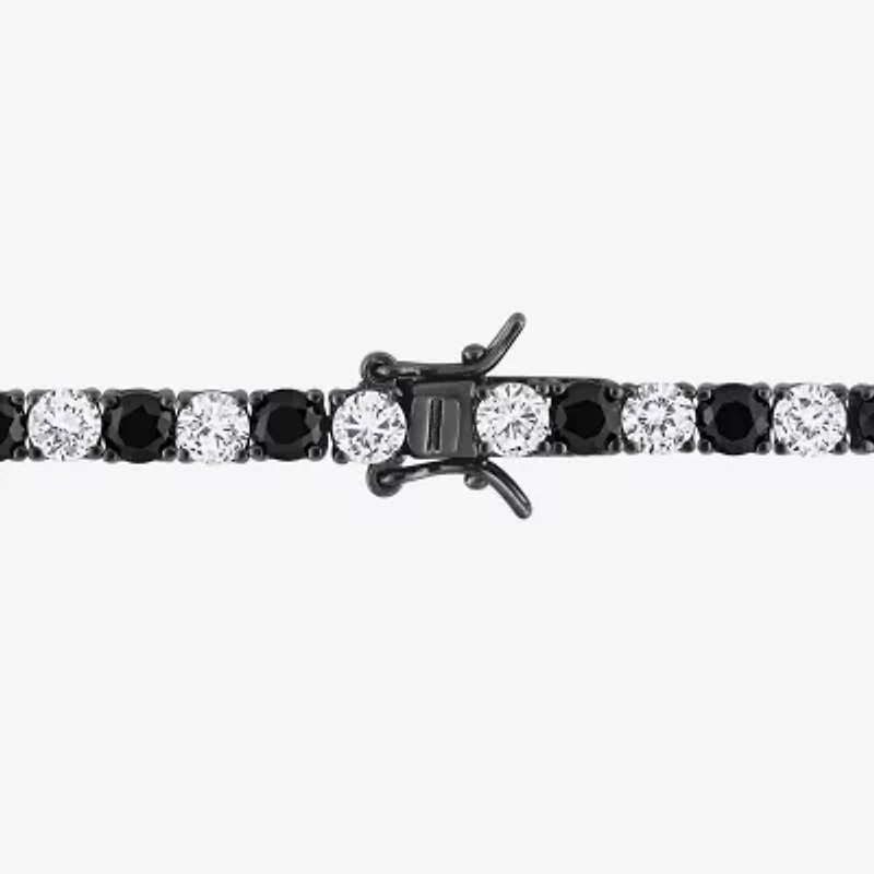 Mens Lab Created Multi Color Sapphire Sterling Silver 9 Inch Tennis Bracelet