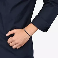 Mens Lab Created Multi Color Sapphire Sterling Silver 9 Inch Tennis Bracelet