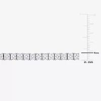 Mens Lab Created White Sapphire Sterling Silver 9 Inch Tennis Bracelet