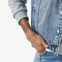 Mens Lab Created White Sapphire Sterling Silver 9 Inch Tennis Bracelet