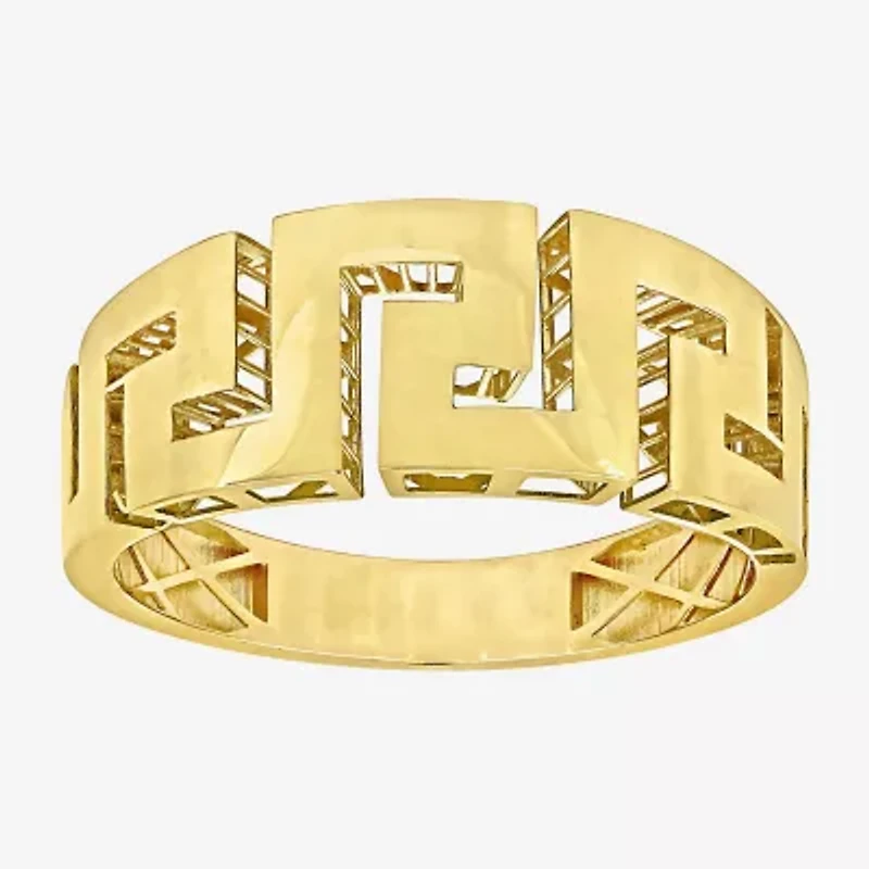 Greek Key Mens 14K Gold Fashion Ring
