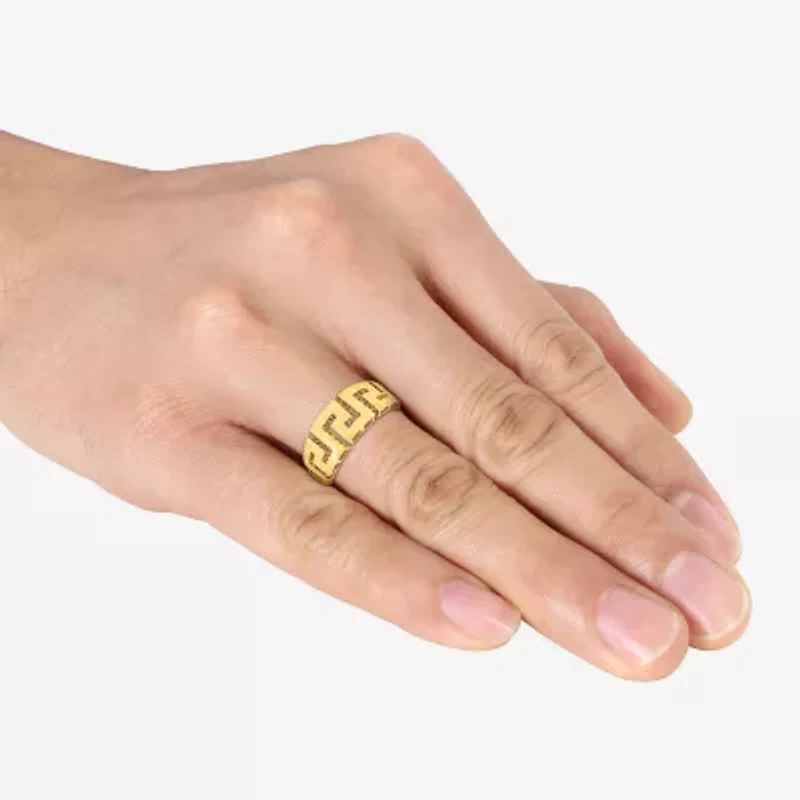Greek Key Mens 14K Gold Fashion Ring