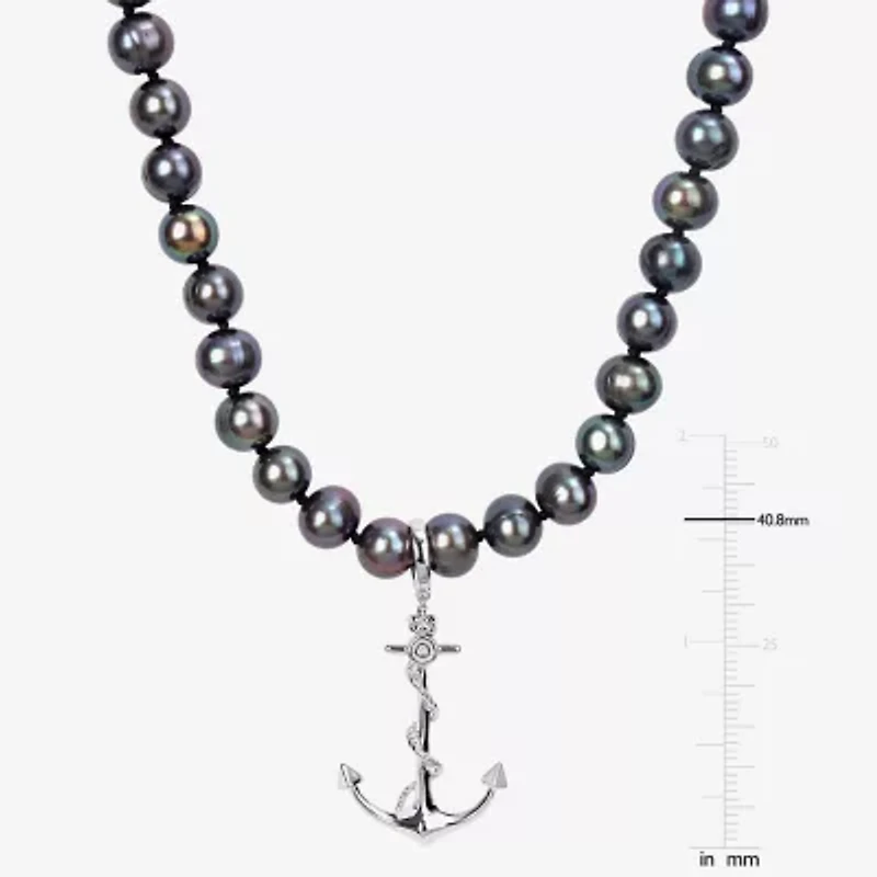 Mens Black 19 Inch Strand Necklace