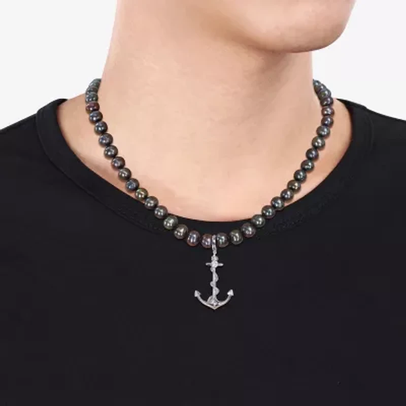 Mens Black 19 Inch Strand Necklace