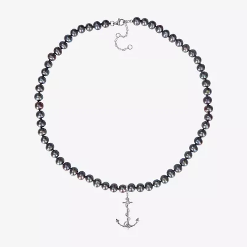 Mens Black 19 Inch Strand Necklace