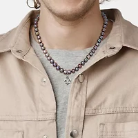 Mens Black Sterling Silver 19 Inch Strand Necklace