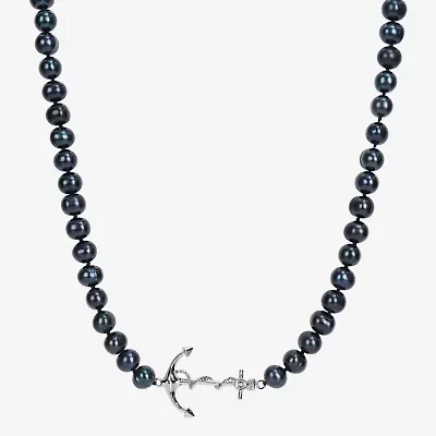 Mens Black 19 Inch Strand Necklace