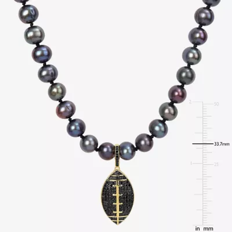 "Football" Mens Black 19 Inch Strand Necklace