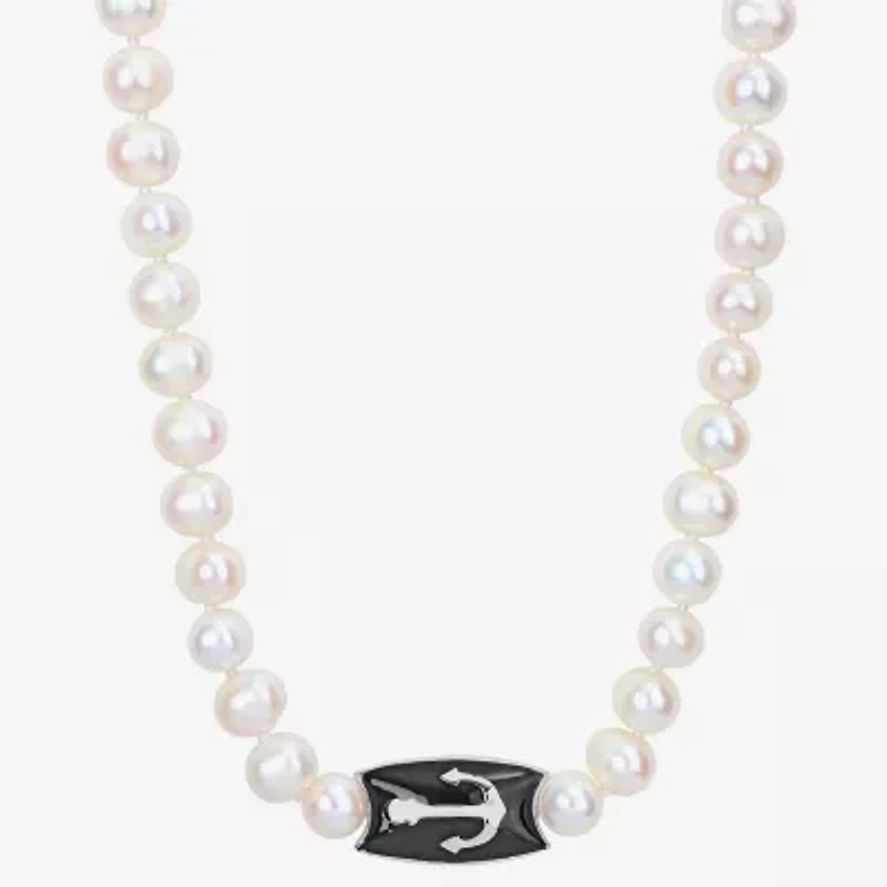 Mens White 19 Inch Strand Necklace