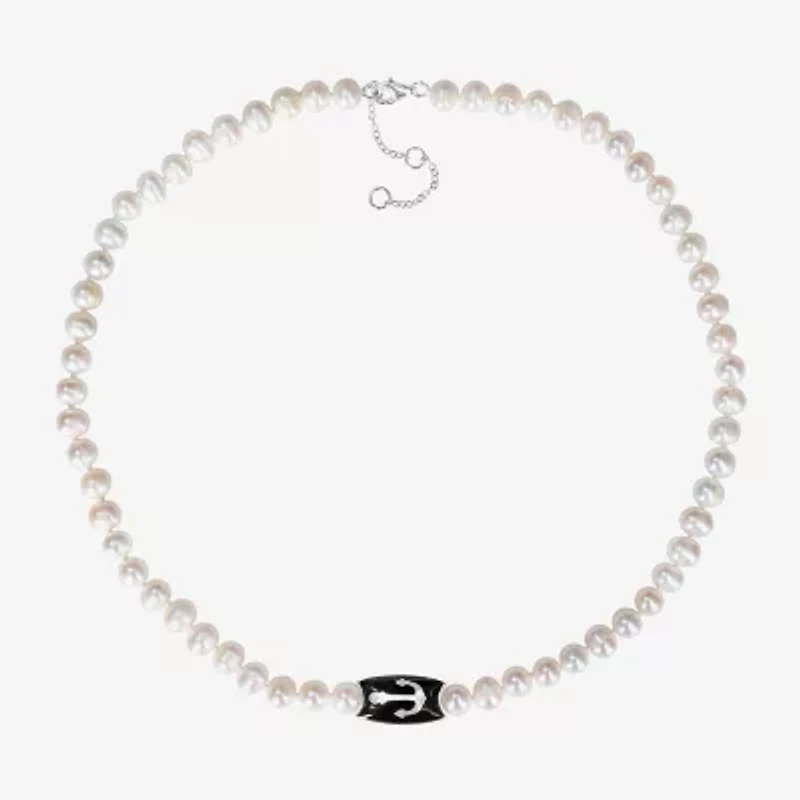 Mens White 19 Inch Strand Necklace