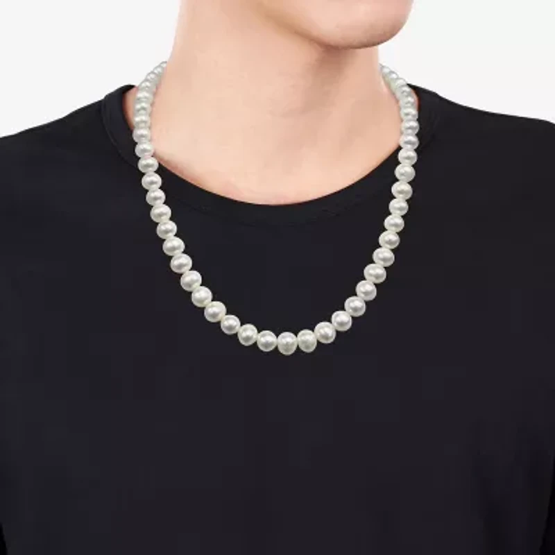 Mens White 20 Inch Strand Necklace