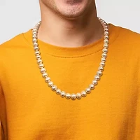 Mens White 20 Inch Strand Necklace