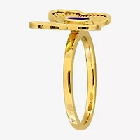 Womens Genuine Purple Amethyst 10K Gold Butterfly Cocktail Ring