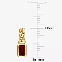 Womens Genuine Red Garnet 14K Gold Drop Earrings
