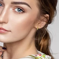 Womens Genuine Red Peridot 14K Gold Drop Earrings