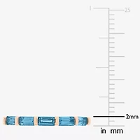 Womens Genuine Blue Topaz 10K Rose Gold Cocktail Ring