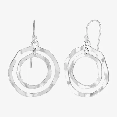 Silpada Womens Sterling Silver Circle Drop Earrings