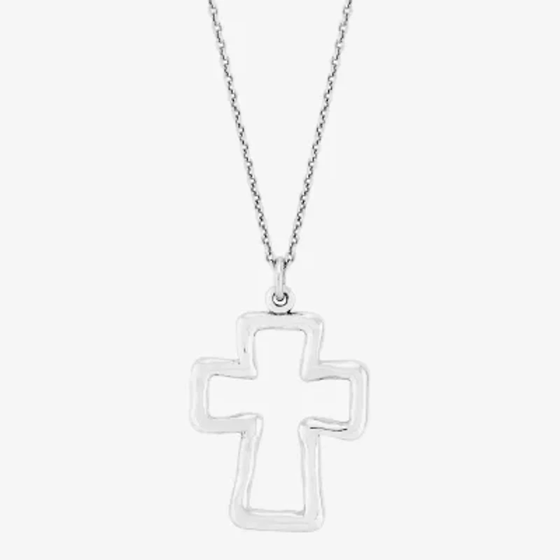 Silpada Womens Sterling Silver Cross 16 Inch Pendant Necklace