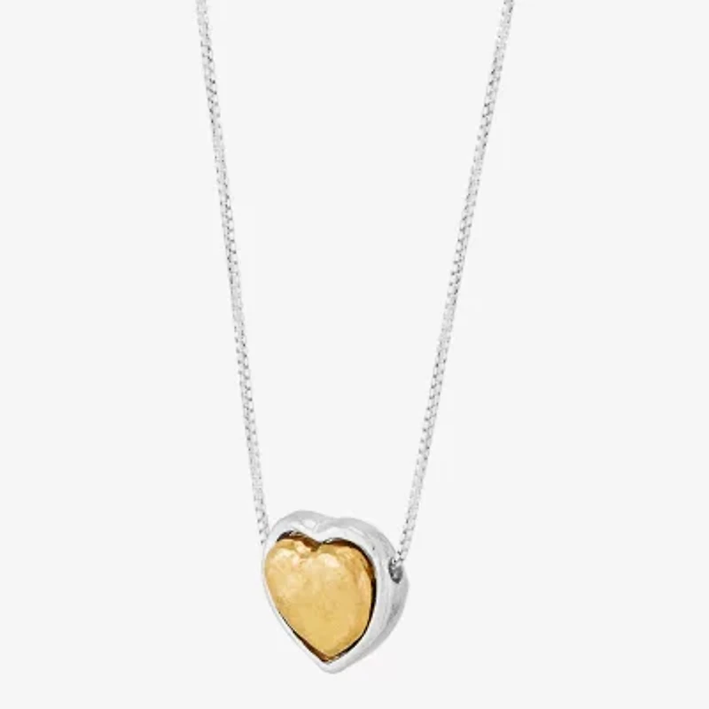Silpada Womens Sterling Silver Heart 16 Inch Pendant Necklace