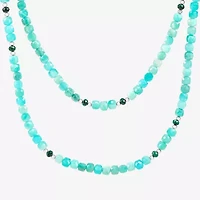 Silpada Womens Green Amazonite Sterling Silver 40 Inch Beaded Necklace