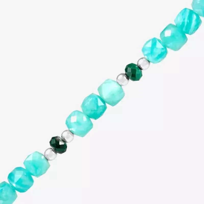 Silpada Womens Green Amazonite Sterling Silver 40 Inch Beaded Necklace