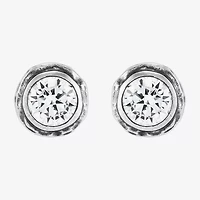 Silpada Cubic Zirconia Sterling Silver 12.1mm Round Stud Earrings