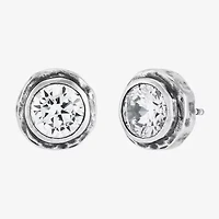 Silpada Cubic Zirconia Sterling Silver 12.1mm Round Stud Earrings