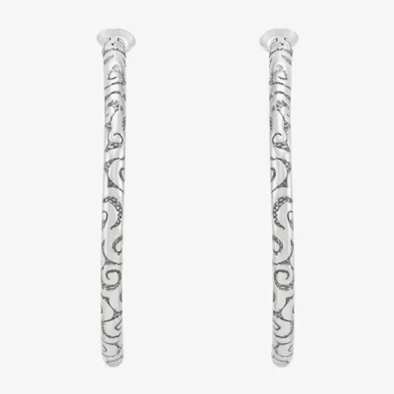 Silpada Womens Sterling Silver 42.3mm Round Hoop Earrings