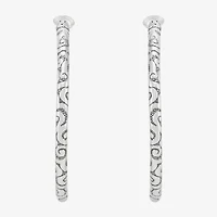 Silpada Womens Sterling Silver 42.3mm Round Hoop Earrings