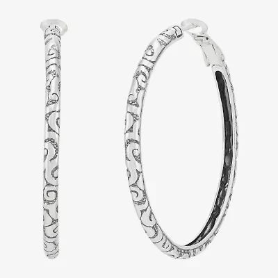 Silpada Womens Sterling Silver 42.3mm Round Hoop Earrings