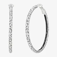 Silpada Womens Sterling Silver 42.3mm Round Hoop Earrings