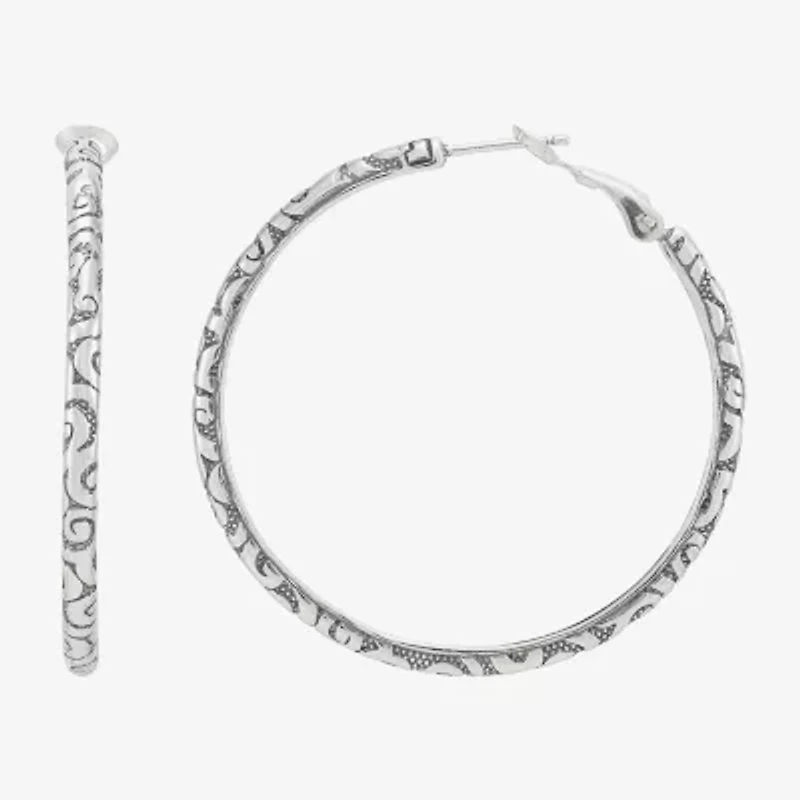 Silpada Womens Sterling Silver 42.3mm Round Hoop Earrings