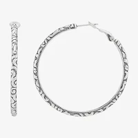 Silpada Womens Sterling Silver 42.3mm Round Hoop Earrings