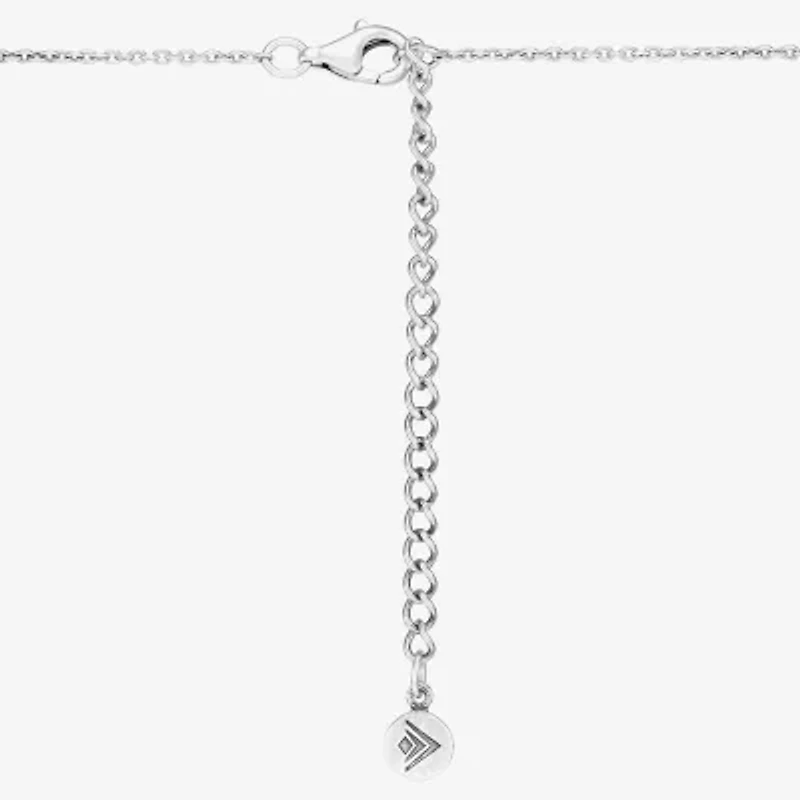 Silpada Womens White Cubic Zirconia Sterling Silver Cross 18 Inch Pendant Necklace