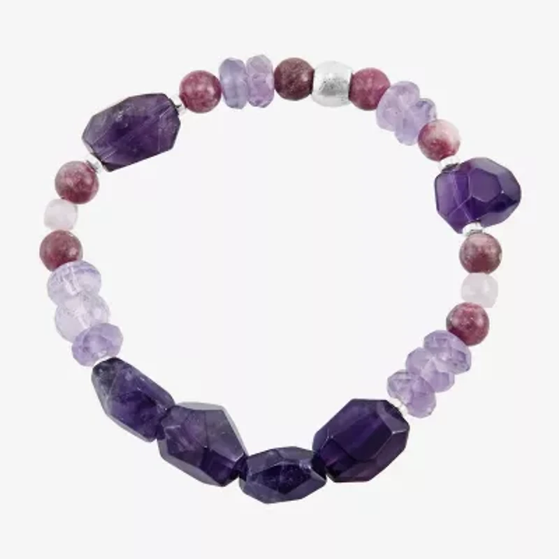 Silpada Womens Purple Sterling Silver Beaded Bracelet