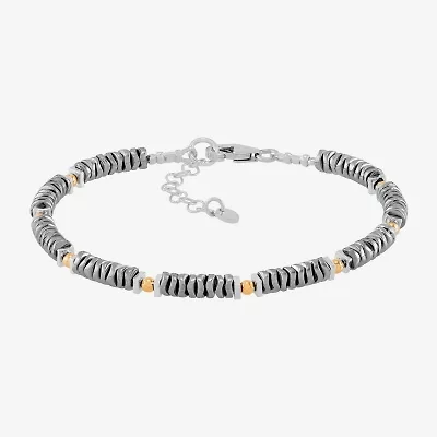 Silpada Womens Black Hematite Sterling Silver Beaded Bracelet