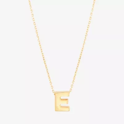 LIMITED QUANTITIES! Womens 10K Gold 18 Inch Block Initial Pendant Necklace