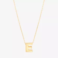 LIMITED QUANTITIES! Womens 10K Gold 18 Inch Block Initial Pendant Necklace