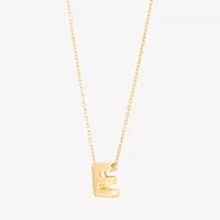 LIMITED QUANTITIES! Womens 10K Gold 18 Inch Block Initial Pendant Necklace