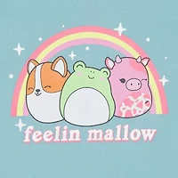 Little & Big Kid Girls V Neck Short Sleeve Regular Fit Squishmallows Graphic T-Shirt