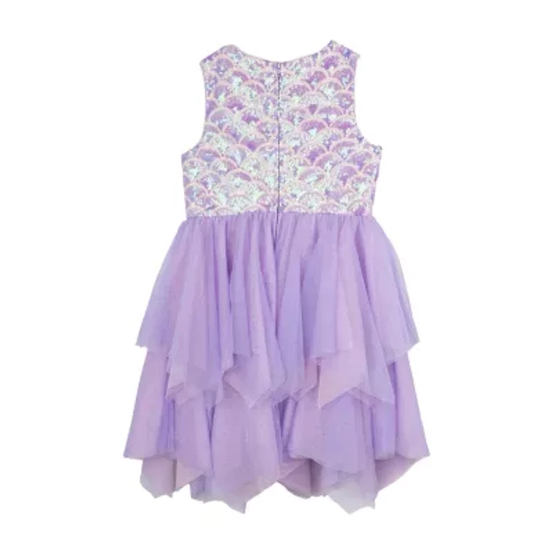 Rare Editions Big Kid Girls Embellished Sleeveless Satin Fit + Flare Dress