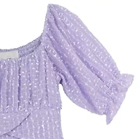 Rare Editions Big Kid Girls Embellished Elbow Sleeve A-Line Dress