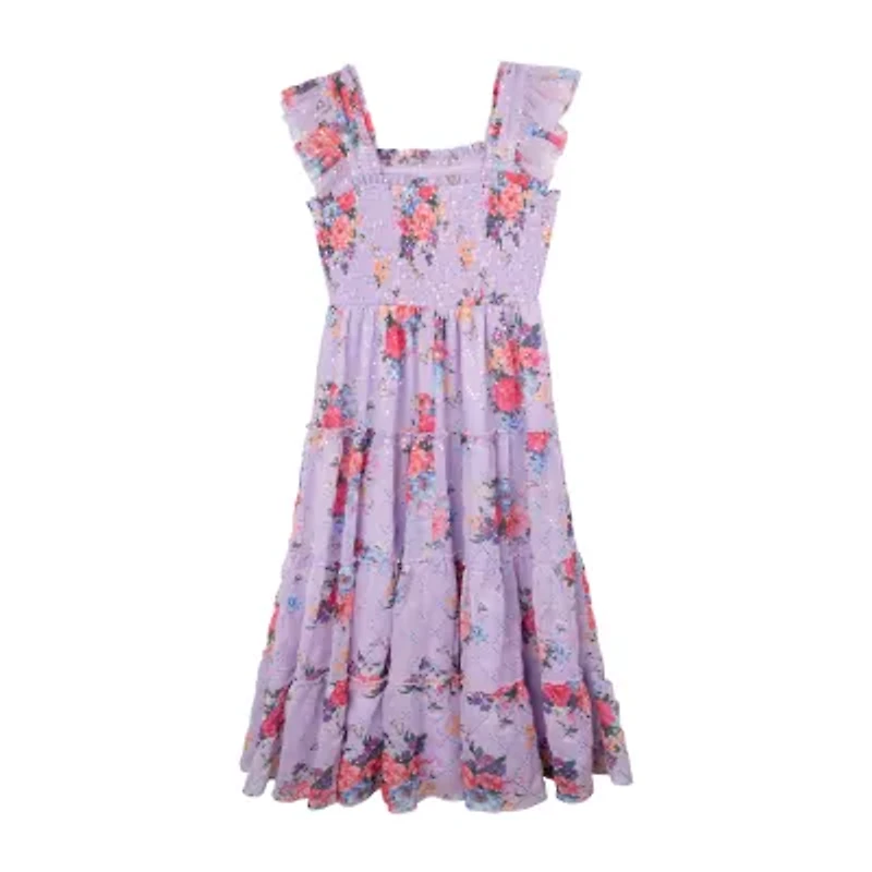 Rare Editions Big Kid Girls Embellished Sleeveless Floral Maxi Dress