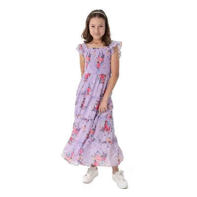 Rare Editions Big Kid Girls Embellished Sleeveless Floral Maxi Dress