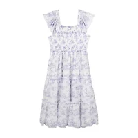 Rare Editions Big Kid Girls Short Sleeve Floral Maxi Dress