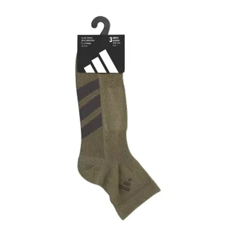 adidas All Day Training Mens Multi-Pack 3 Pair Quarter Ankle Socks