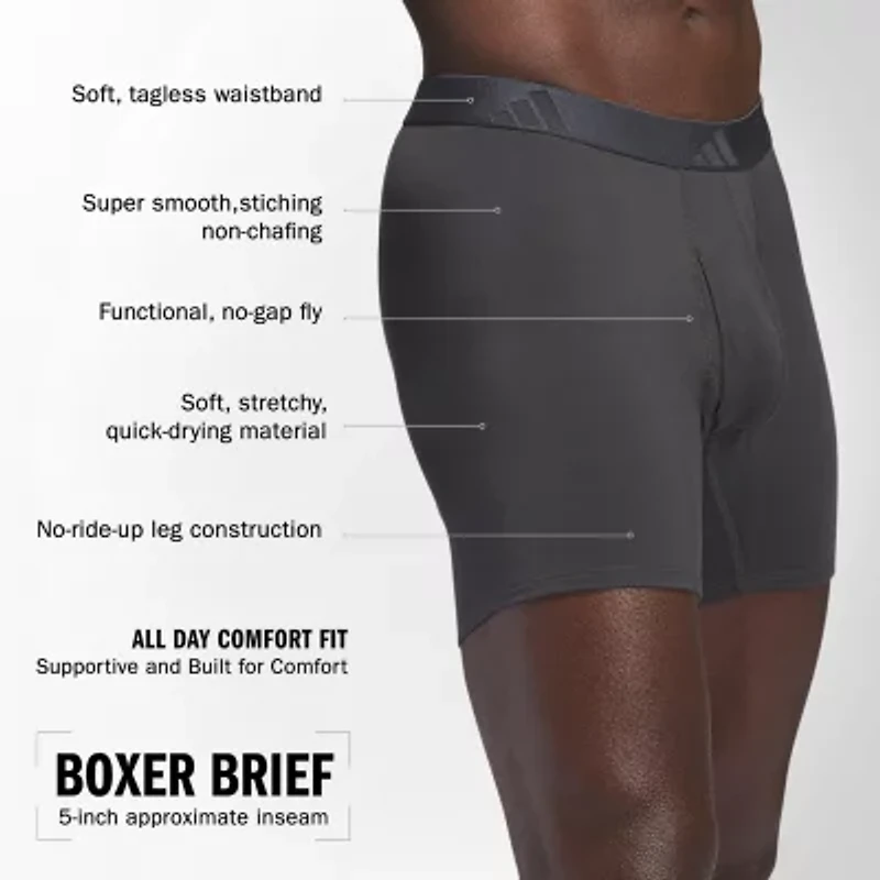 adidas Luxe Comfort Mens 3 Pack Boxer Briefs 5159307